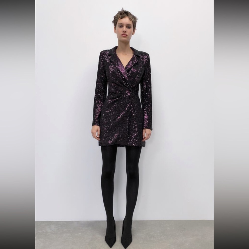 Zara Sequin Blazer Dress